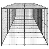 Outdoor Dog Kennel Steel with Roof 21.78 m?
