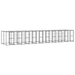 Outdoor Dog Kennel Steel with Roof 24,2 m²