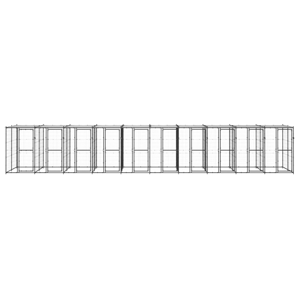 Outdoor Dog Kennel Steel with Roof 24.2 m?