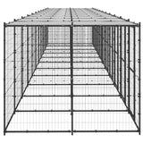 Outdoor Dog Kennel Steel with Roof 26.62 m² - Side View