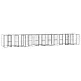 Outdoor Dog Kennel Steel with Roof 29.04 m?
