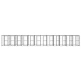 Outdoor Dog Kennel Steel with Roof 29.04 m² - Front View