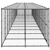 Outdoor Dog Kennel Steel with Roof 29.04 m² - Side View