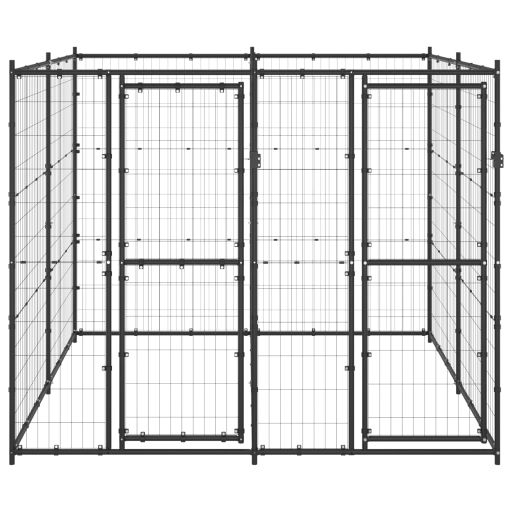 Outdoor Dog Kennel Steel 4.84 m²