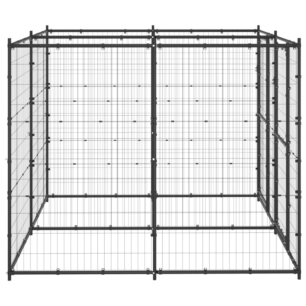 Outdoor Dog Kennel Steel 4.84 m²