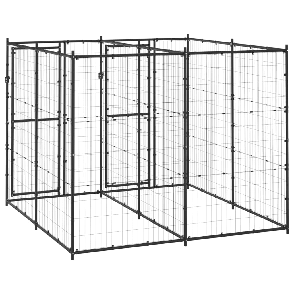 Outdoor Dog Kennel Steel 4.84 m²
