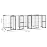 Outdoor Dog Kennel Steel 12.1 m² - Rear View