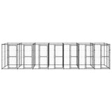 Outdoor Dog Kennel Steel 16.94 m² - Front View