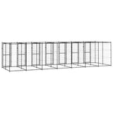 Outdoor Dog Kennel Steel 16.94 m² - Top-Down View