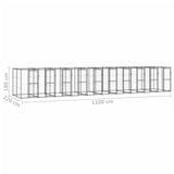 Outdoor Dog Kennel Steel 24.2 m² - Rear View