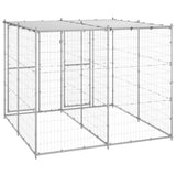 Outdoor Dog Kennel Galvanised Steel with Roof 4.84 m?