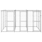 Outdoor Dog Kennel Galvanised Steel with Roof 7,26 m²