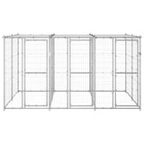 Outdoor Dog Kennel Galvanised Steel with Roof 7.26 m² - Front View