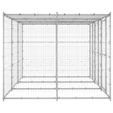 Outdoor Dog Kennel Galvanised Steel with Roof 7.26 m?