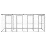 Outdoor Dog Kennel Galvanised Steel with Roof 9.68 m?