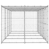 Outdoor Dog Kennel Galvanised Steel with Roof 9.68 m?