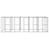 Outdoor Dog Kennel Galvanised Steel with Roof 12.1 m?
