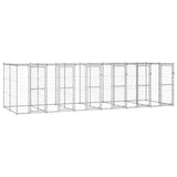 Outdoor Dog Kennel Galvanised Steel with Roof 14.52 m?
