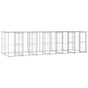 Outdoor Dog Kennel Galvanised Steel with Roof 14,52 m²