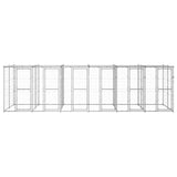 Outdoor Dog Kennel Galvanised Steel with Roof 14.52 m?