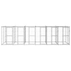 Outdoor Dog Kennel Galvanised Steel with Roof 14,52 m²