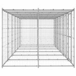 Outdoor Dog Kennel Galvanised Steel with Roof 14,52 m²