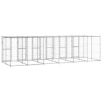 Outdoor Dog Kennel Galvanised Steel with Roof 14,52 m²