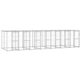 Outdoor Dog Kennel Galvanised Steel with Roof 16.94 m?