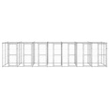 Outdoor Dog Kennel Galvanised Steel with Roof 16.94 m?