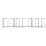 Outdoor Dog Kennel Galvanised Steel with Roof 16.94 m² - Front View