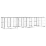 Outdoor Dog Kennel Galvanised Steel with Roof 16.94 m² - Top-Down View