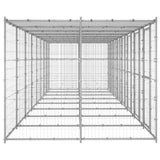 Outdoor Dog Kennel Galvanised Steel with Roof 19.36 m?