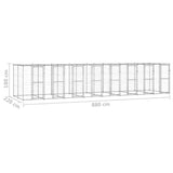 Outdoor Dog Kennel Galvanised Steel with Roof 19.36 m?