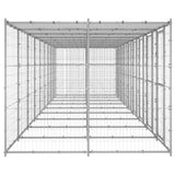 Outdoor Dog Kennel Galvanised Steel with Roof 21.78 m² - Side View