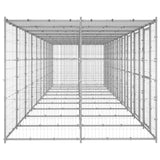 Outdoor Dog Kennel Galvanised Steel with Roof 24.2 m² - Side View