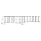 Outdoor Dog Kennel Galvanised Steel with Roof 24.2 m?