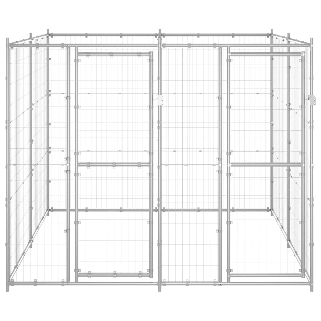 Outdoor Dog Kennel Galvanised Steel 4.84 m?