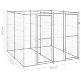 Outdoor Dog Kennel Galvanised Steel 4.84 m² - Rear View