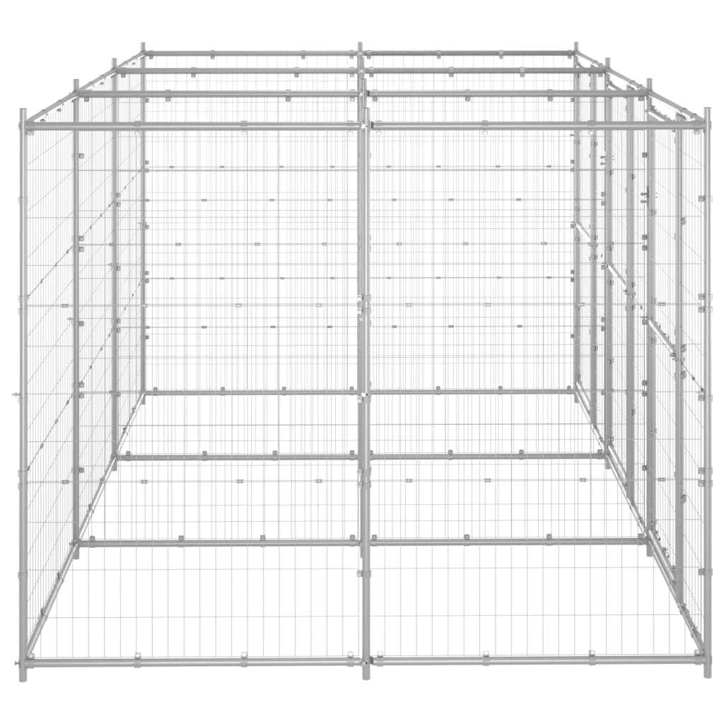 Outdoor Dog Kennel Galvanised Steel 7.26 m²