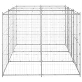 Outdoor Dog Kennel Galvanised Steel 7.26 m² - Side View