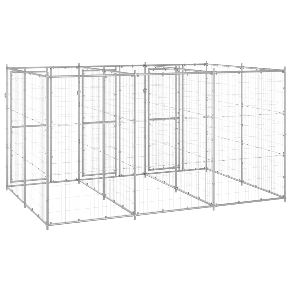 Outdoor Dog Kennel Galvanised Steel 7.26 m?