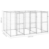 Outdoor Dog Kennel Galvanised Steel 7.26 m² - Rear View