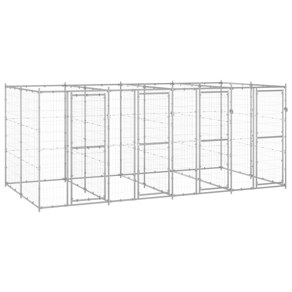 Outdoor Dog Kennel Galvanised Steel 9.68 m?
