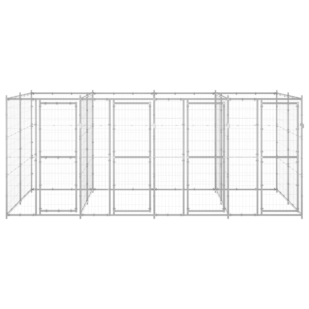 Outdoor Dog Kennel Galvanised Steel 9.68 m?