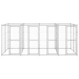Outdoor Dog Kennel Galvanised Steel 9.68 m² - Front View