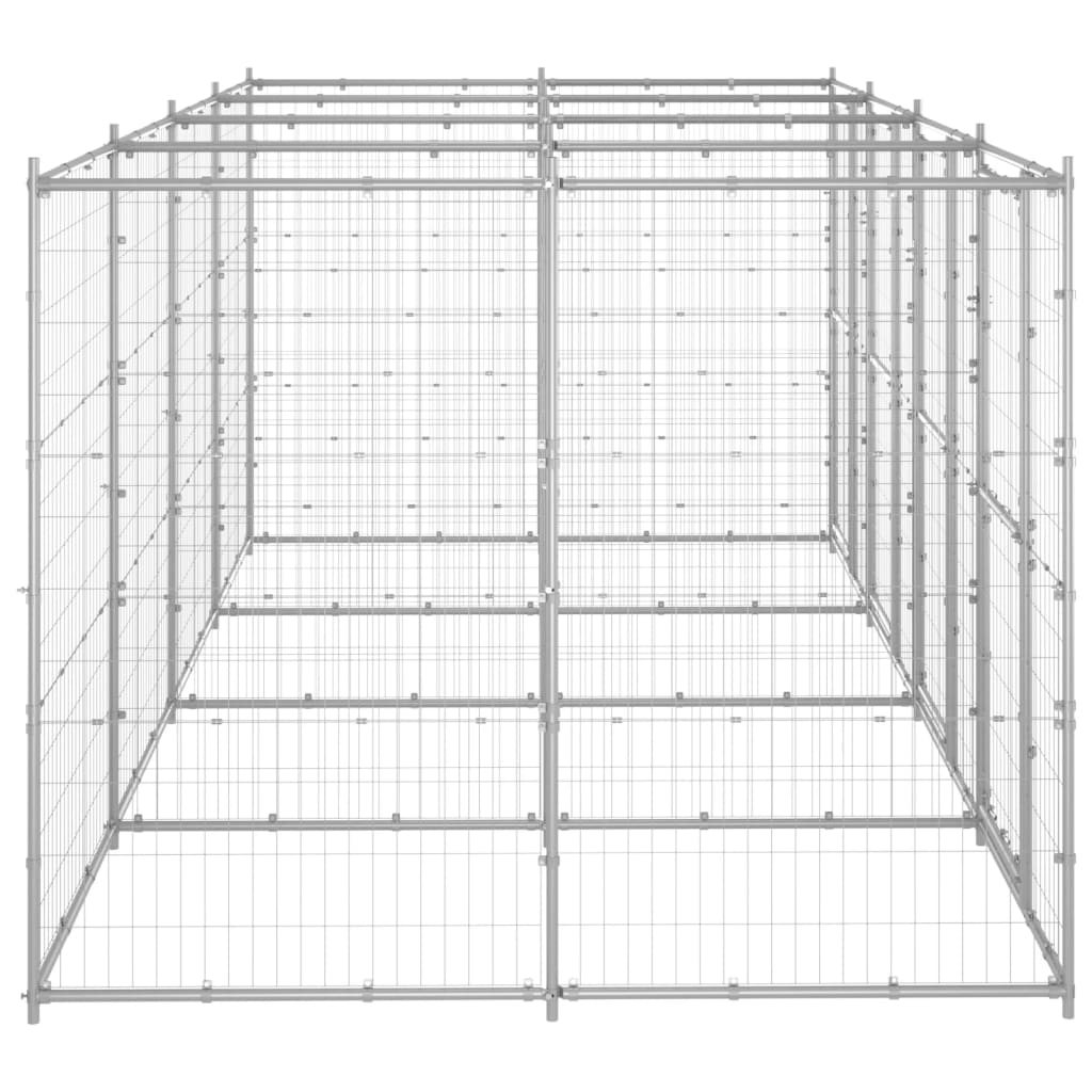Outdoor Dog Kennel Galvanised Steel 9.68 m?