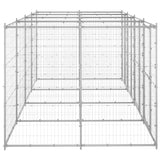 Outdoor Dog Kennel Galvanised Steel 9.68 m² - Side View