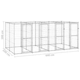 Outdoor Dog Kennel Galvanised Steel 9.68 m² - Rear View
