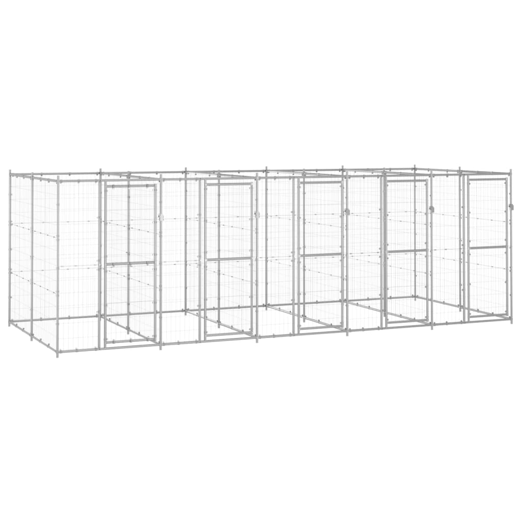 Outdoor Dog Kennel Galvanised Steel 12.1 m?