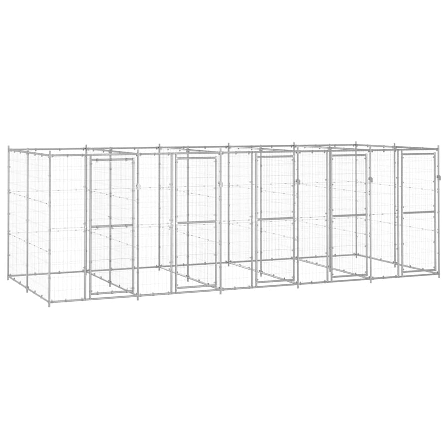 Outdoor Dog Kennel Galvanised Steel 12,1 m²